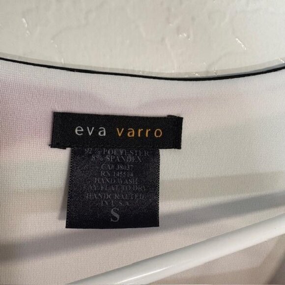 Eva Varro Tunic Shirt Womens Small Abstract Print V Neck 3/4 Sleeve Made USA - Picture 3 of 6